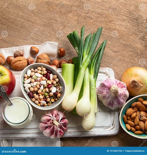 Probiotic Rich Foods Stock Photo Image Of Garlic Healthy 151662750