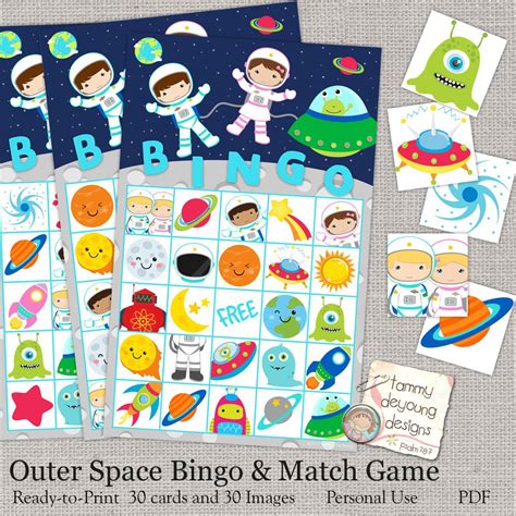 Free Printable Outer Space Bingo Game | Printable Bingo Cards