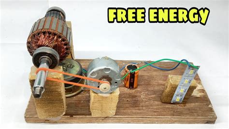 Free Energy Magnet Generator Homemade Using Motor Armature And Led