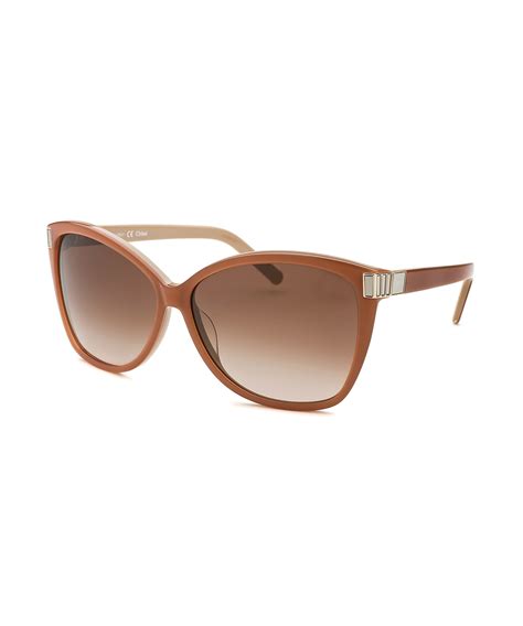 Chloé Womens Square Two Tone Brown Sunglasses Modesens Brown