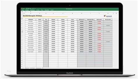 Tabelle Arbeitszeiten Vorlage Genial Zeiterfassung Excel Vorlage