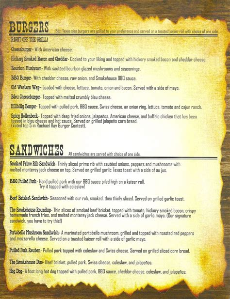 Menu | The Ole Smokehouse