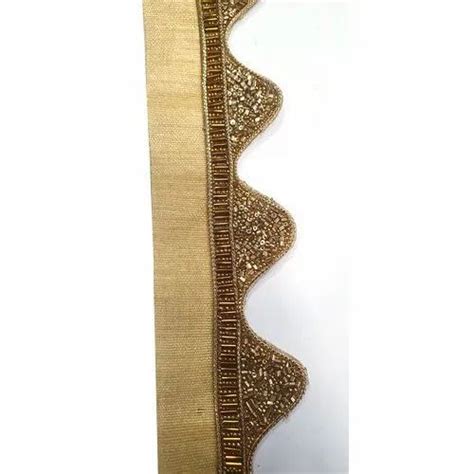 Polyester 9m Golden Fancy Beads Lace For Saree At Rs 100 Piece In