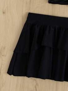 3 piezas Bañador bikini cruzado a capas Falda de playa Moda de Mujer SHEIN México