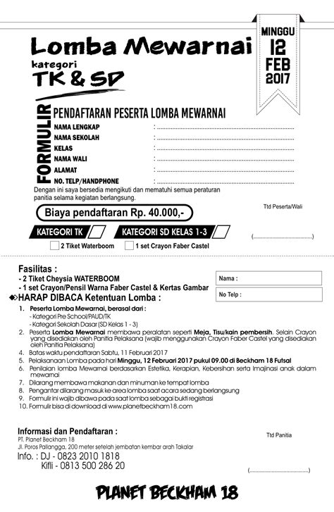 Contoh Formulir Lomba Mewarnai World Media Internationalism