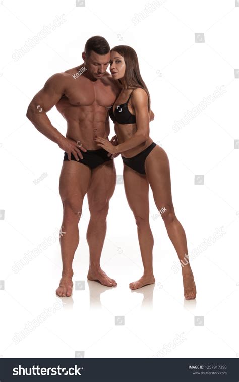 Woman Man Bodybuilders Athletes Black Bikini Stock Photo 1257917398 Shutterstock