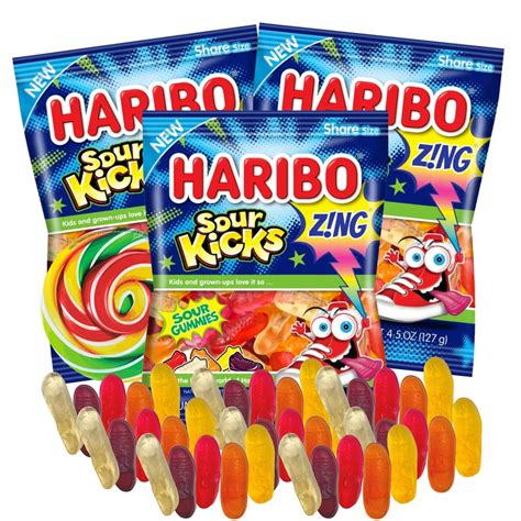 Haribo Zing Sour Kicks Gummy Candies Birthday Party Candy Pack Of 3