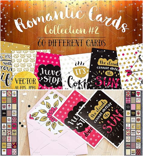 60 romantic cards set | Free download