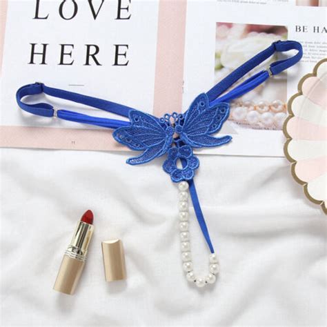 Sexy Women Lace Pearl Thong G String Panties Lingerie Underwear Crotchles T Back Ebay