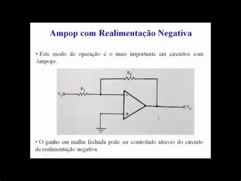 Amplificadores Operacionais Aula 4 Realimentação Banda passante YouTube