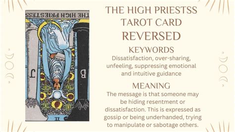 The High Priestess Tarot Card Meaning Upright And Reversed