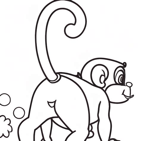 Coloring Page Monkey Showing His Butt Creative Fabrica