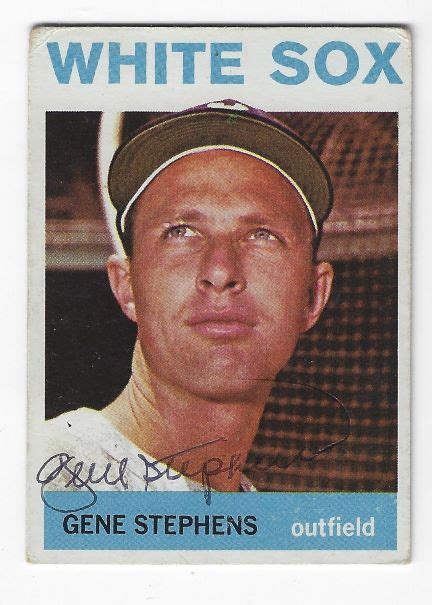 Autographed Gene Stephens Chicago White Sox Topps Card Main Line