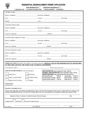 Fillable Online Haileycityhall Residential Encroachment Permit