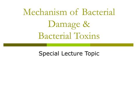 Ppt Mechanism Of Bacterial Damage And Bacterial Toxins Powerpoint