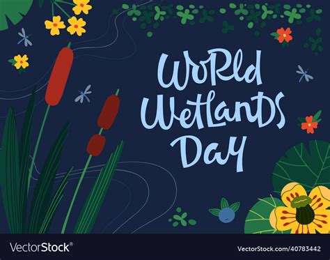 Poster for world wetlands day Royalty Free Vector Image