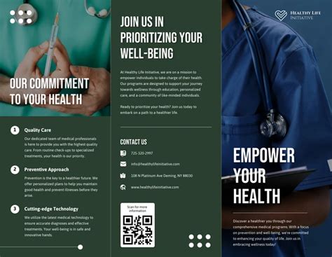 Lunar Green Medical Tri Fold Brochure Template Venngage