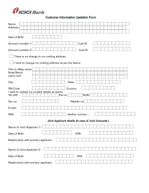 Icici Bank Kyc Form Fill Online Printable Fillable Blank PdfFiller