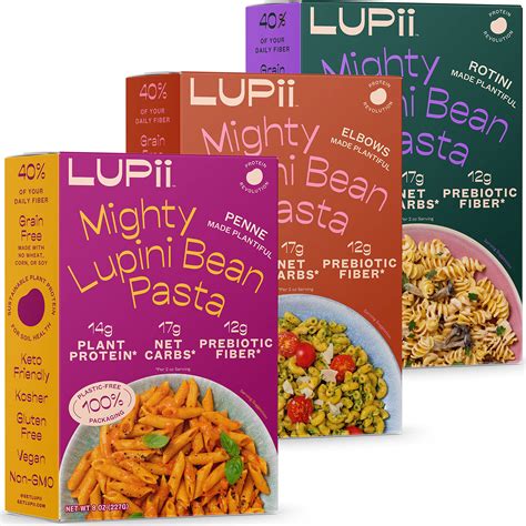 Lupii Lupini Bean Pasta High Fiber High Protein Low Carb Pasta