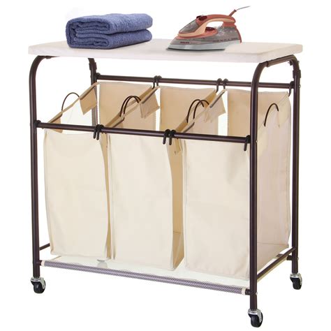 Best Laundry Folding Table With 3 Clothes Hampers Your House