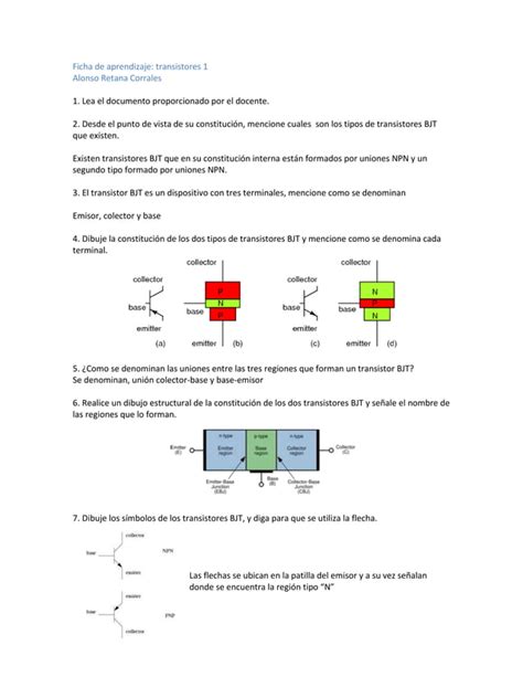 Ficha De Aprendizaje Transistores Pdf