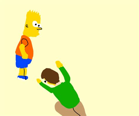 Bart Digging Into A Lawn Drawception