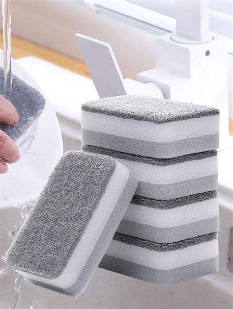 10pcs Dishwashing Sponges High Density Grey Sponge Kitchen Cleaning Sponge Block Household