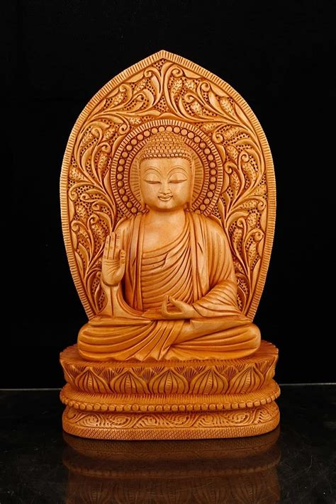 Amazon Craftvatika Inch Large Buddha Statue Brown Wooden