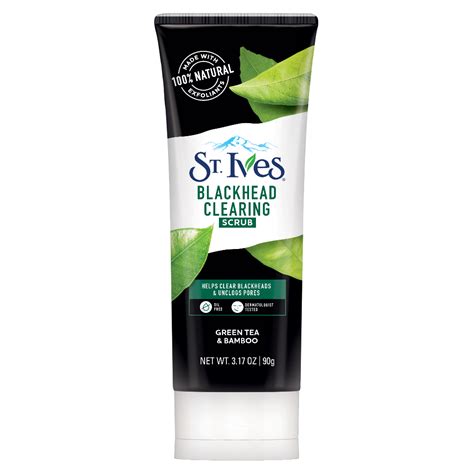 St Ives Blackhead Clearing Green Tea Bamboo Face Scrub For Clean