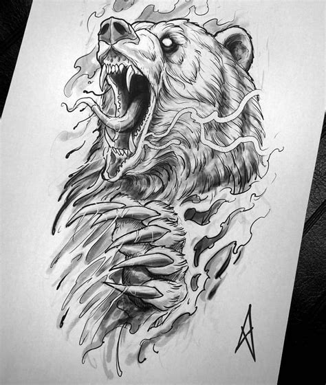 Pin De Matthew Ratlief Em Em Tatuagens De Urso Desenho