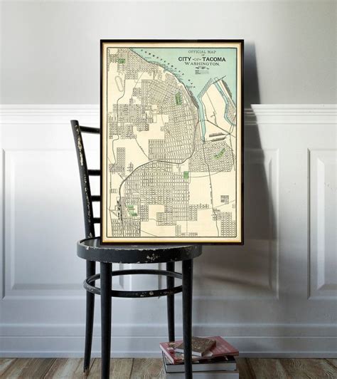 Tacoma Map washington Old Map of Tacoma Print Fine | Etsy in 2022 | Old map, Stretched canvas ...