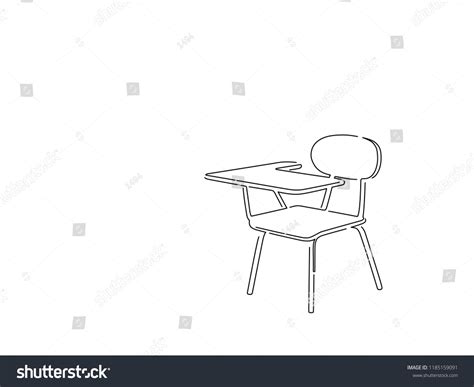 School Desk Isolated Line Drawing Vector Stock Vector (Royalty Free ...