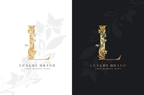 Design De Logotipo De Monograma Inicial Em Ouro A Letra L De Luxo