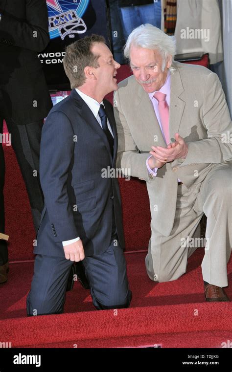 LOS ANGELES, CA. December 09, 2008: Kiefer Sutherland & father Donald Sutherland on Hollywood ...