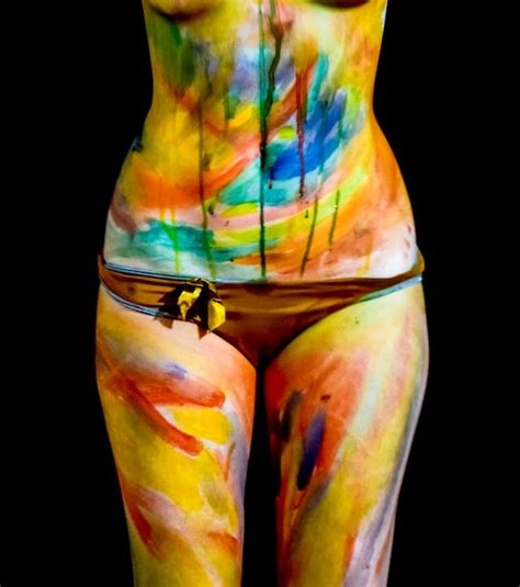 Premium Photo Midsection Of Naked Woman With Colorful Body Paint