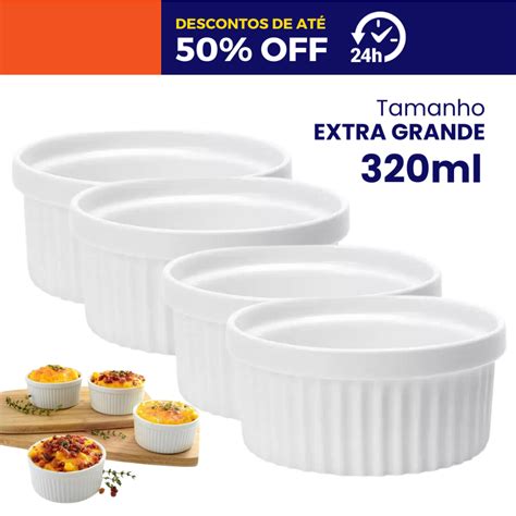 Kit Bowl Porcelana Cumbuca Extra Grande Ml Ramequim Para Por O