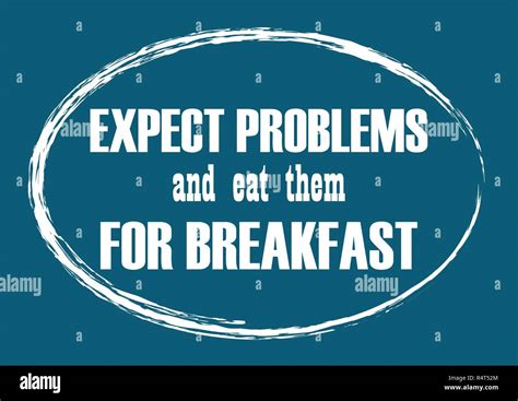 Expect Problems And Eat Them For Breakfast Lettering Poster Vintage