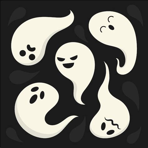 Premium Vector Collection Of Ghosts With Different Emotions