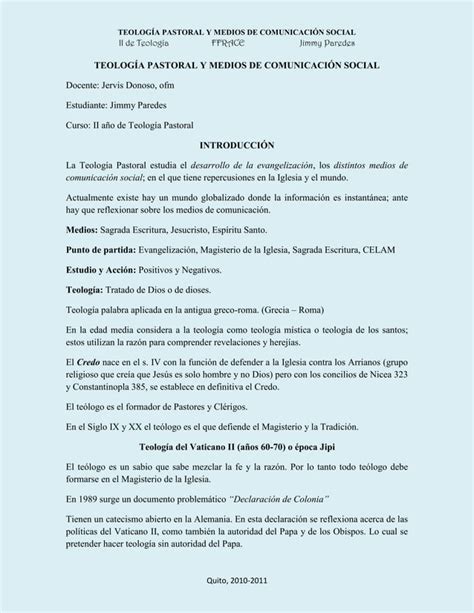 Teología Pastoral y MCS PDF Descarga Gratuita