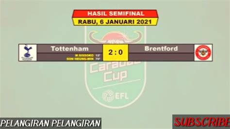 Hasil Piala Liga Inggris Tadi Malam Tottenham Vs Brentford Carabao Cup