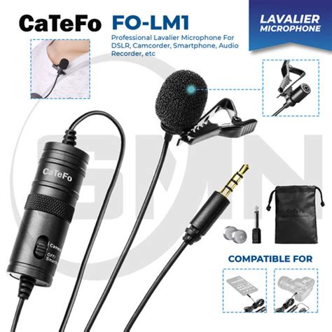 Jual Mic Catefo Fo Lm Clip On Lavalier Microphone Mm Trrs Jakarta