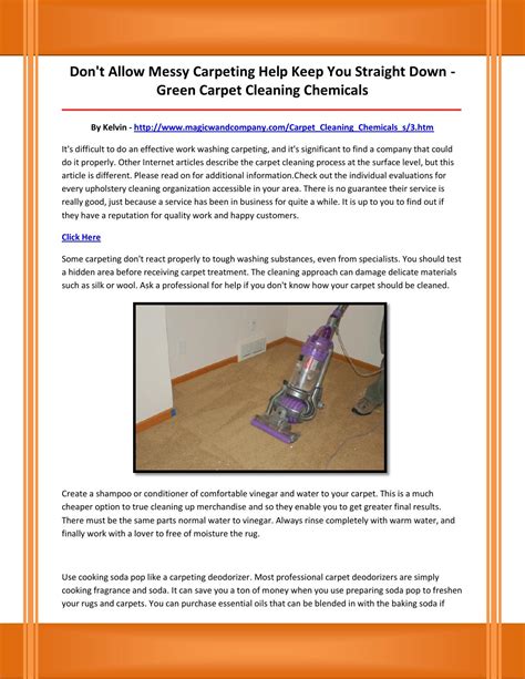 Green carpet cleaning chemicals by fjahfdgh - Issuu