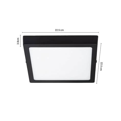 Panel LED Cuadrado de Adosar Negro 18W Luz Cálida Unilux