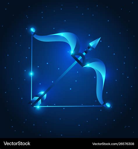 Sagittarius Sign Blue Star Horoscope Royalty Free Vector