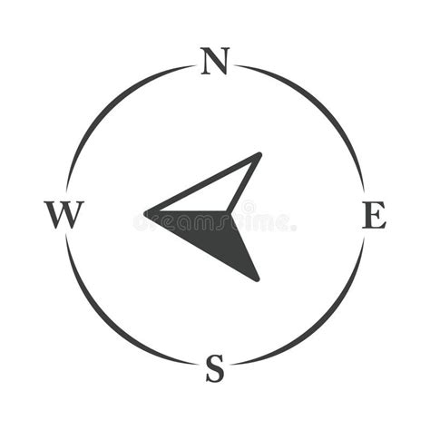 Compass Rose Navigator Cartography Equipment Line Design Icon Stock