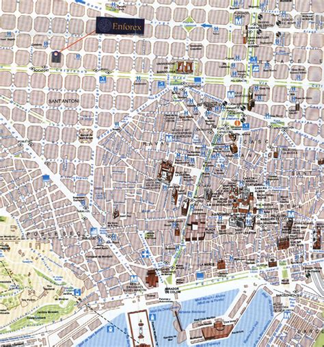 Map of Barcelona, Spain