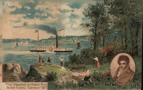 First Steamboat On Hudson River Robert Fulton S Clermont 1807 1909 Hudson Fulton Celebration