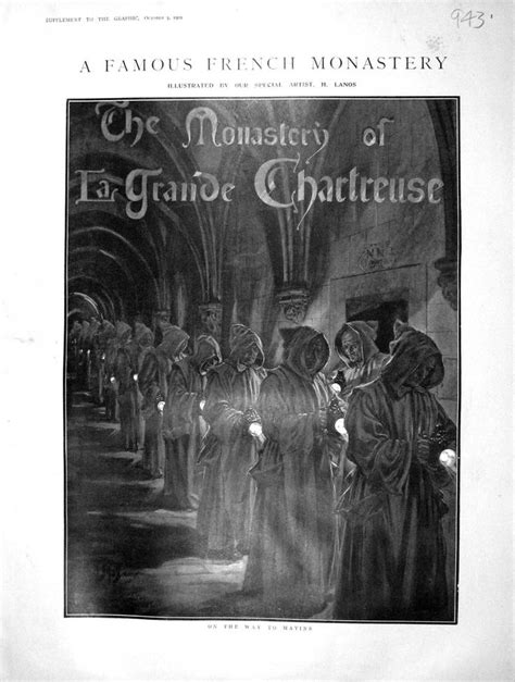 An Old Black And White Book Cover With People In Robes Walking Through