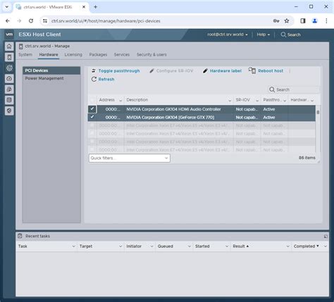 VMware ESXi 8 GPU Passthrough Server World