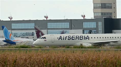 Airserbia Departure Embraer Belgradeairport Planespotting 4k